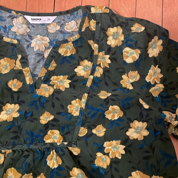 Corduroy peplum top - Picture 3 of 4